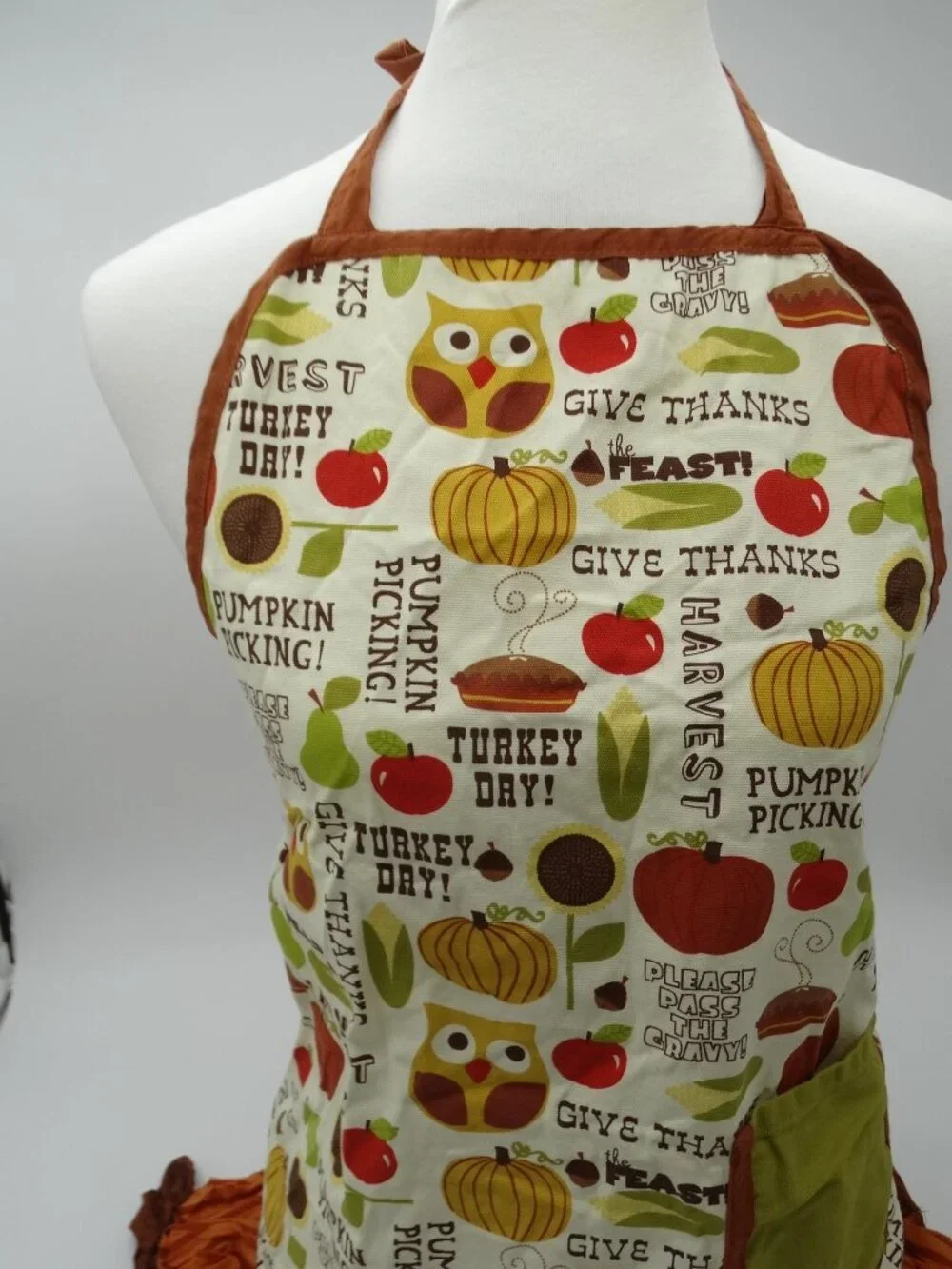 Fall Thanksgiving Apron Ruffles Owls 2011 Brother Sister Design Studio
